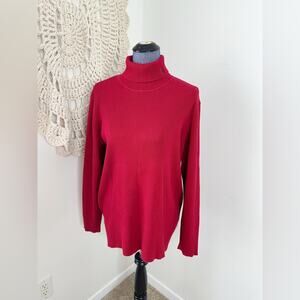 Lauren Ralph Lauren Vintage Red Ribbed Turtleneck Sweater Size 1X